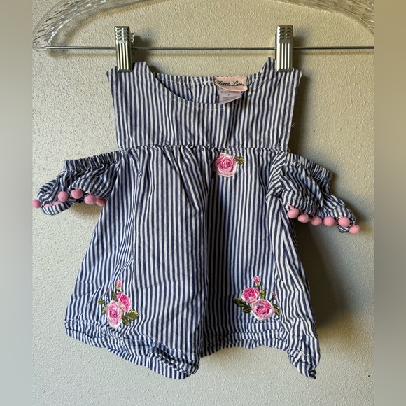 Little Lass Striped Top - Cold Shoulder 4T - Picture 1 of 8